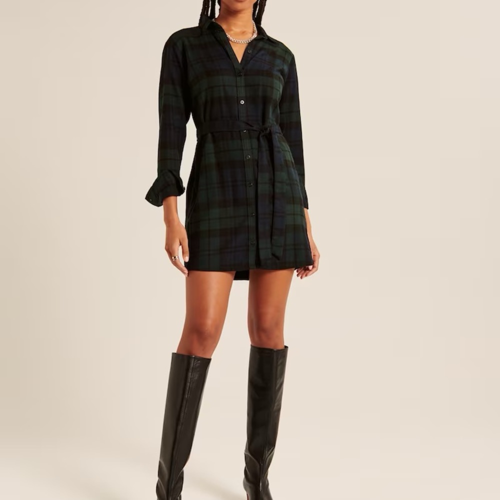 Abercrombie Flannel Shirt Dress Large Tall